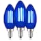 Luxrite B11 LED Blue Light Bulbs 4.5W 40W Equivalent Colored Glass E12 Candelabra Base, 3PK LR21743-3PK - alternate 1
